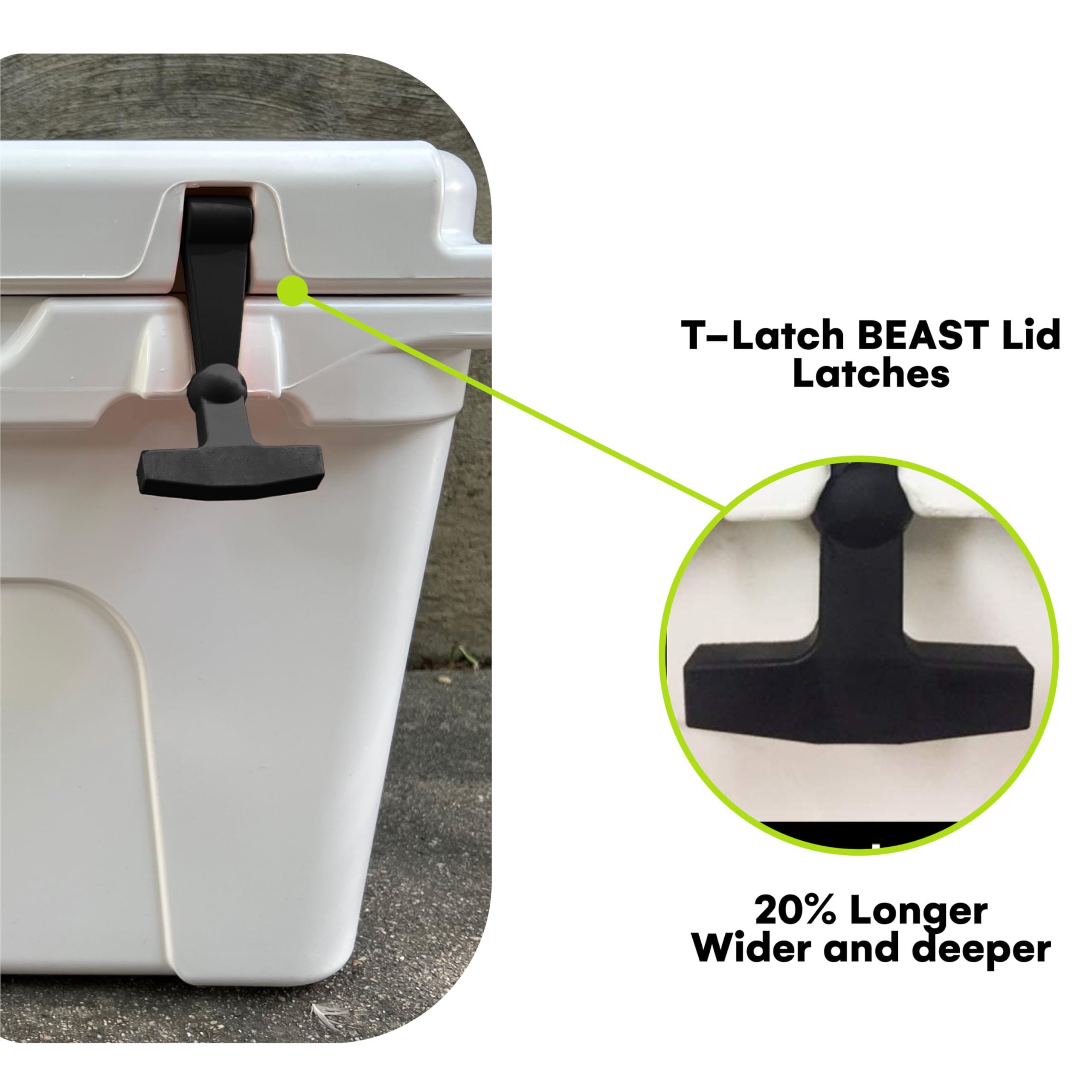 Beast Cooler Accessories 2-Pack Replacement Lid Latches For Yeti And Rtic - Black Rubber, Cooler Latches Replacement For Yeti, R