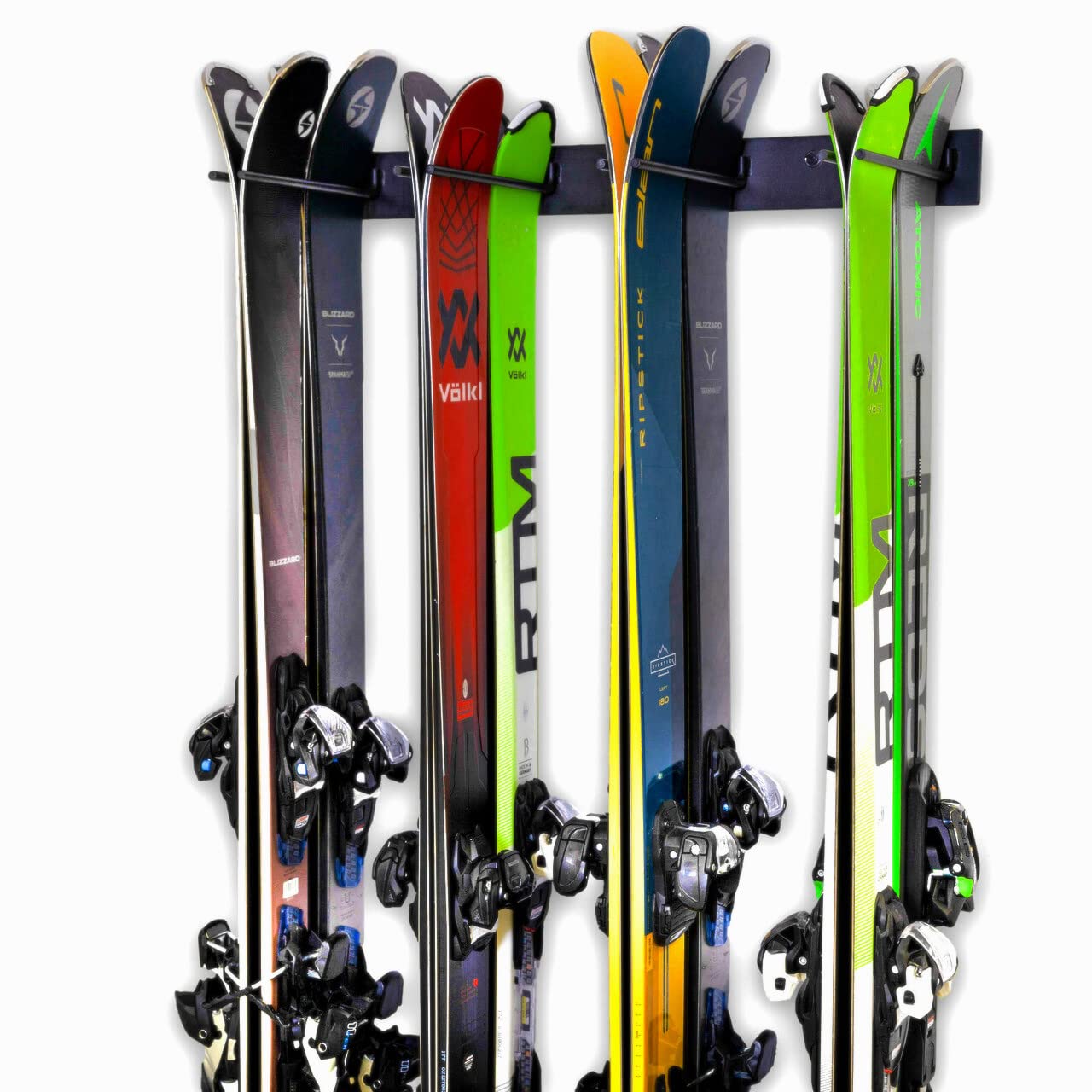 Storeyourboard Ski Wall Storage Rack, Holds 8 Pairs, Steel Home And Garage Skis Mount