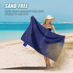 Odoland Beach Picnic Blanket, 43.3 X 27.5 Sandproof Waterproof Outdoor Pocket Blanket With Portable Bag, Foldable Lightweight Sa