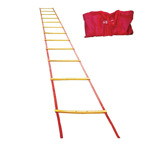 AGORA Agility Training Ladder with Carry Bag - 20 ft Ladder with 14 Adjustable Rungs - Black/Hyper Green