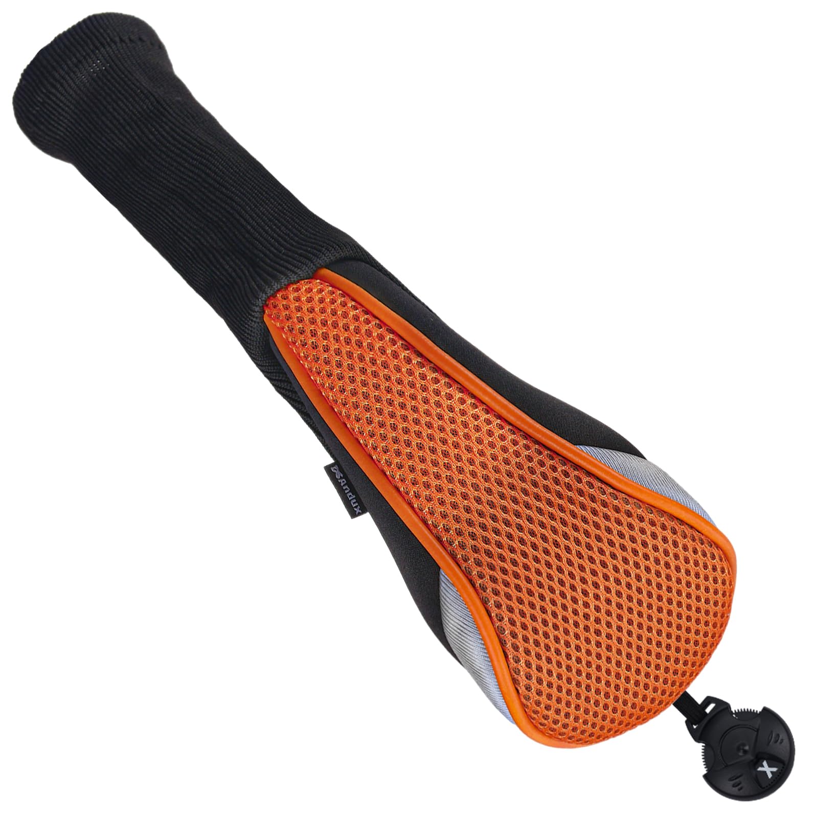 Andux 2Pcs/Pack Long Neck Golf Hybrid Club Head Covers Interchangeable No. Tag Ctmt-02 Orange