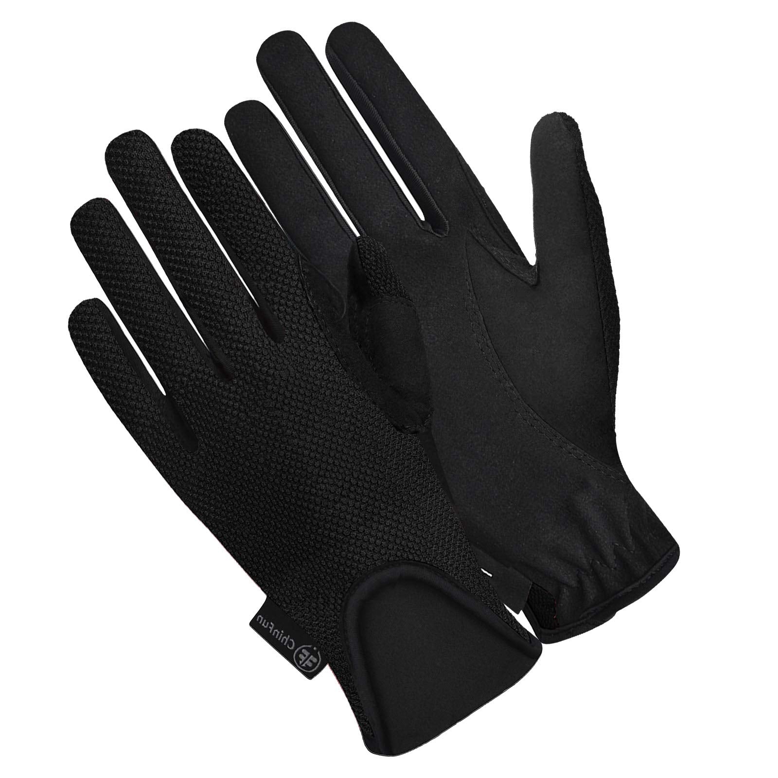 Chinfun Kids Horse Riding Gloves Equestrian Horseback Gloves For Youth Children Boys Girls Outdoor Biking Cycling Running Black