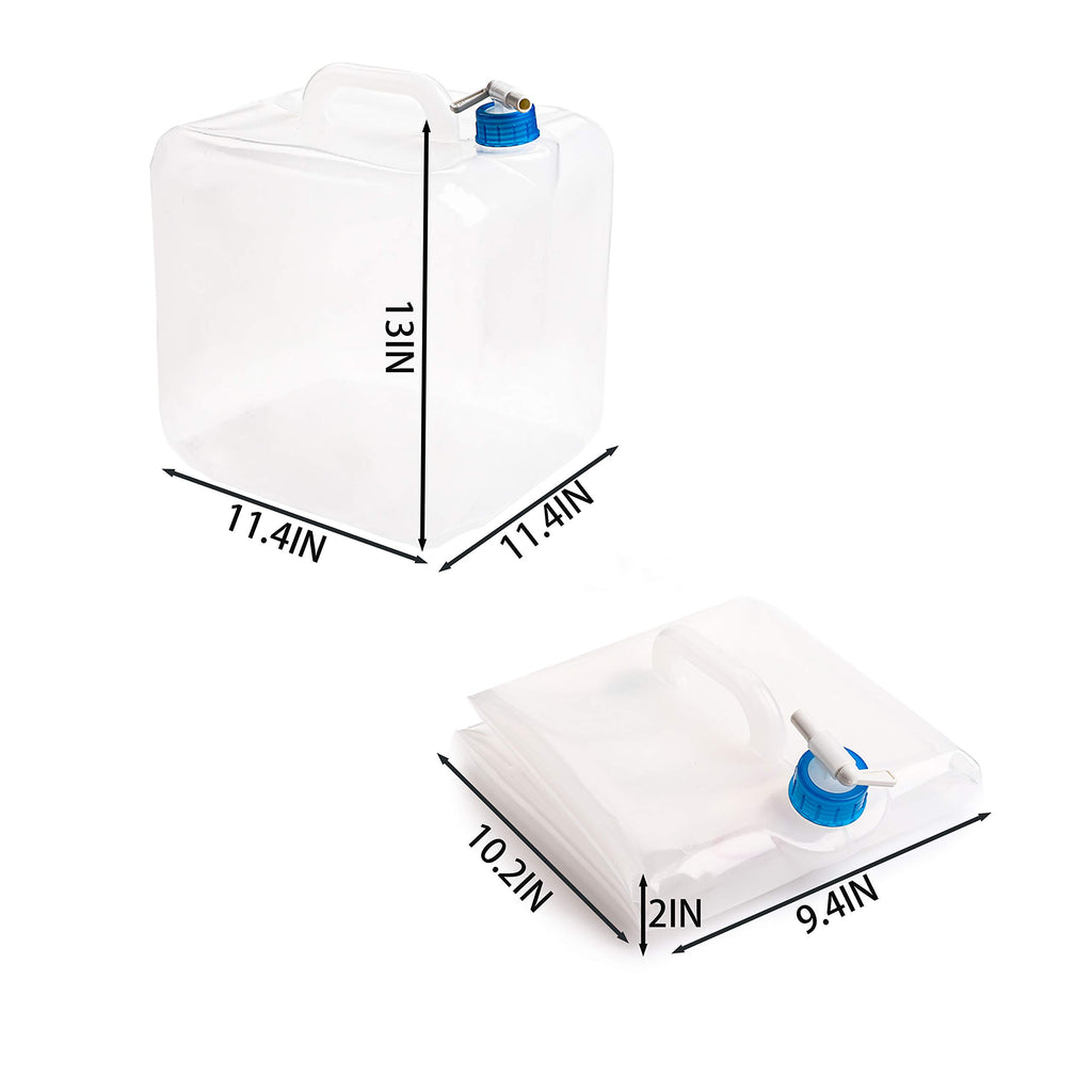 Cedilis 2 Pack 5.3 Gallon Collapsible Water Container With Spigot, Food Safe Water Storage Jug, Bpa-Free Camping Water Storage J