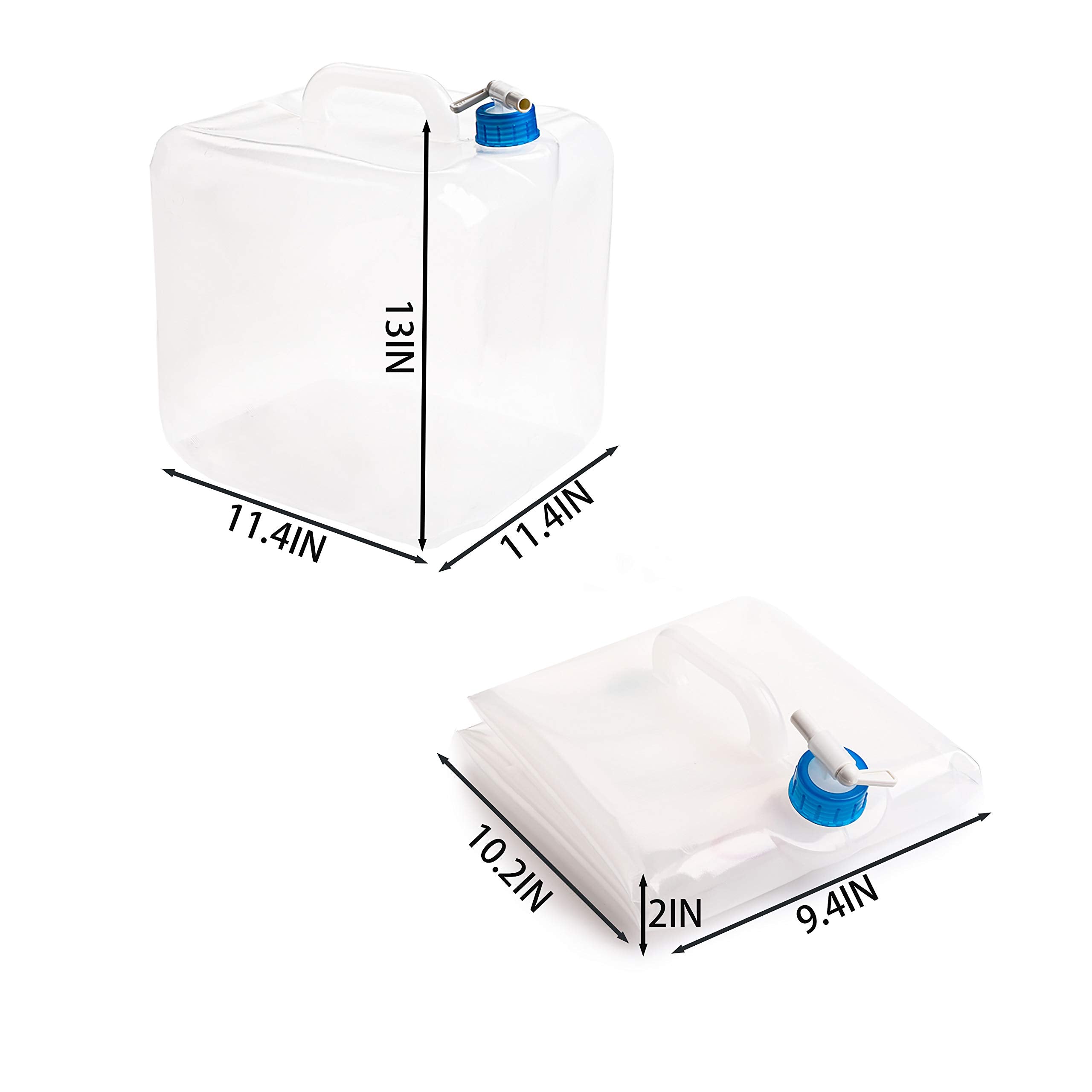 Cedilis 2 Pack 5.3 Gallon Collapsible Water Container With Spigot, Food Safe Water Storage Jug, Bpa-Free Camping Water Storage J