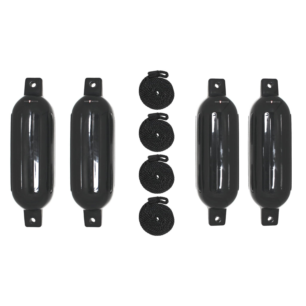 Extreme Max 3006.7384 Boattector Inflatable Fender Value 4-Pack - 6.5'' X 22'', Black