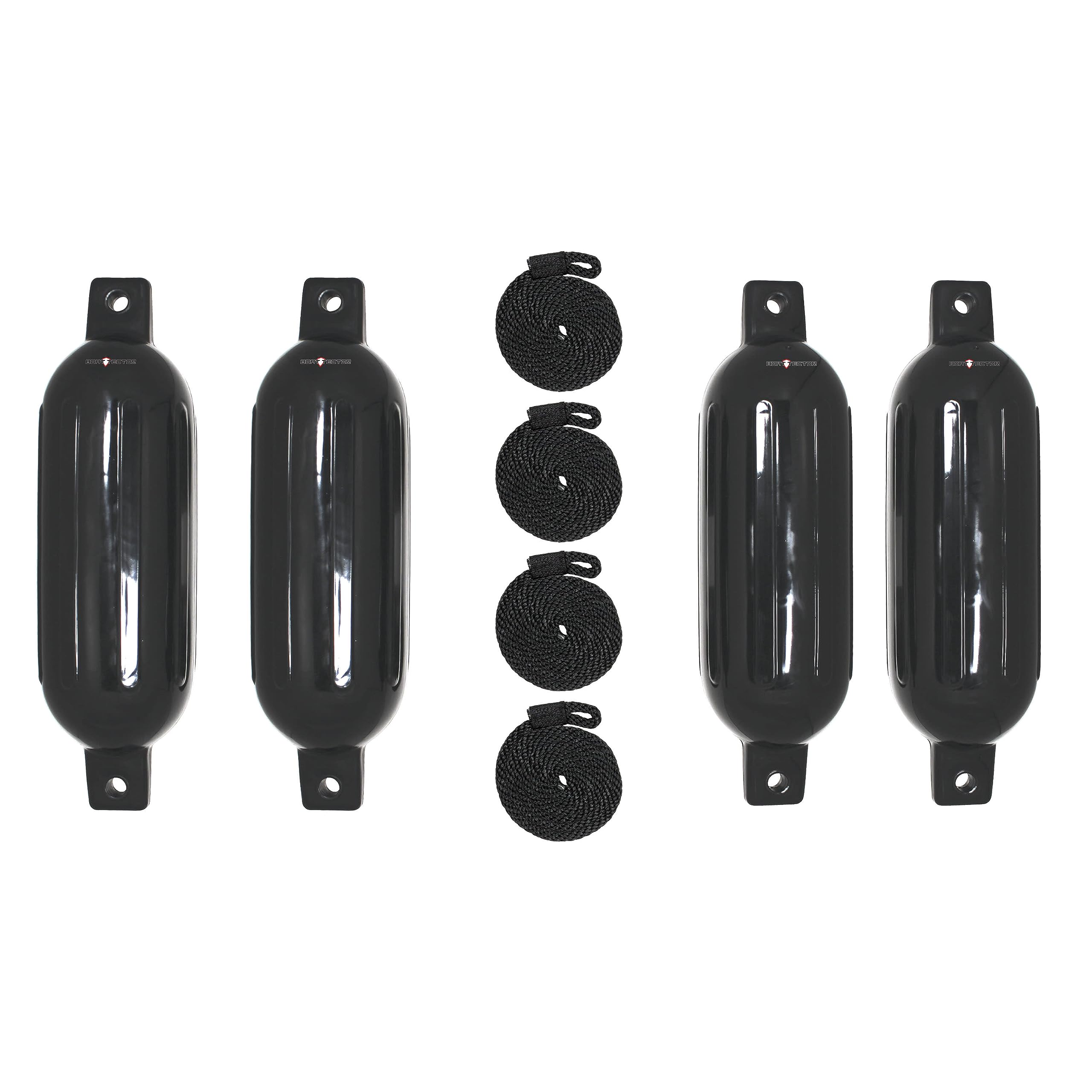 Extreme Max 3006.7384 Boattector Inflatable Fender Value 4-Pack - 6.5'' X 22'', Black