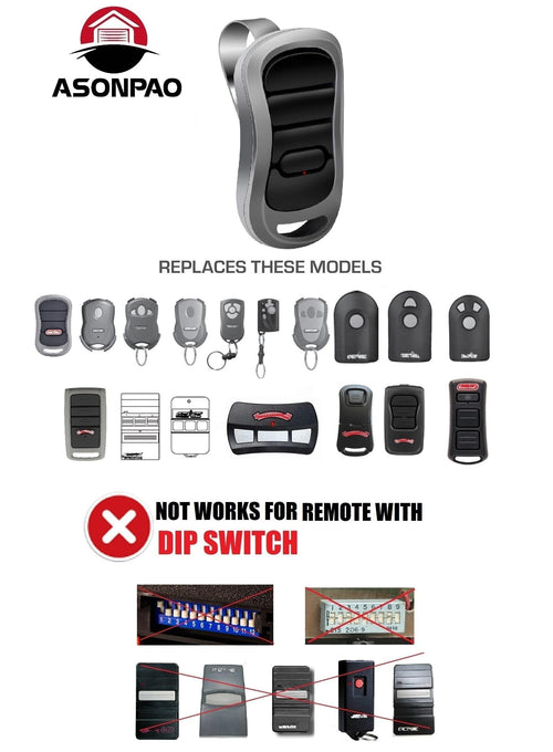 2Pack Garage Door Opener Remote For Genie And Overhead Door Intellicode G3T-R O3T-A O3T-Bx