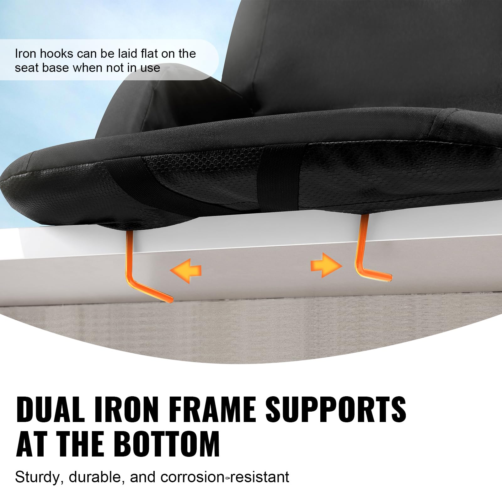 Vevor Stadium Seat With Back Support, Wide Bleacher Seat Back, Folding Padded Cushion Stadium Chair, Portable Reclining Chair Wi