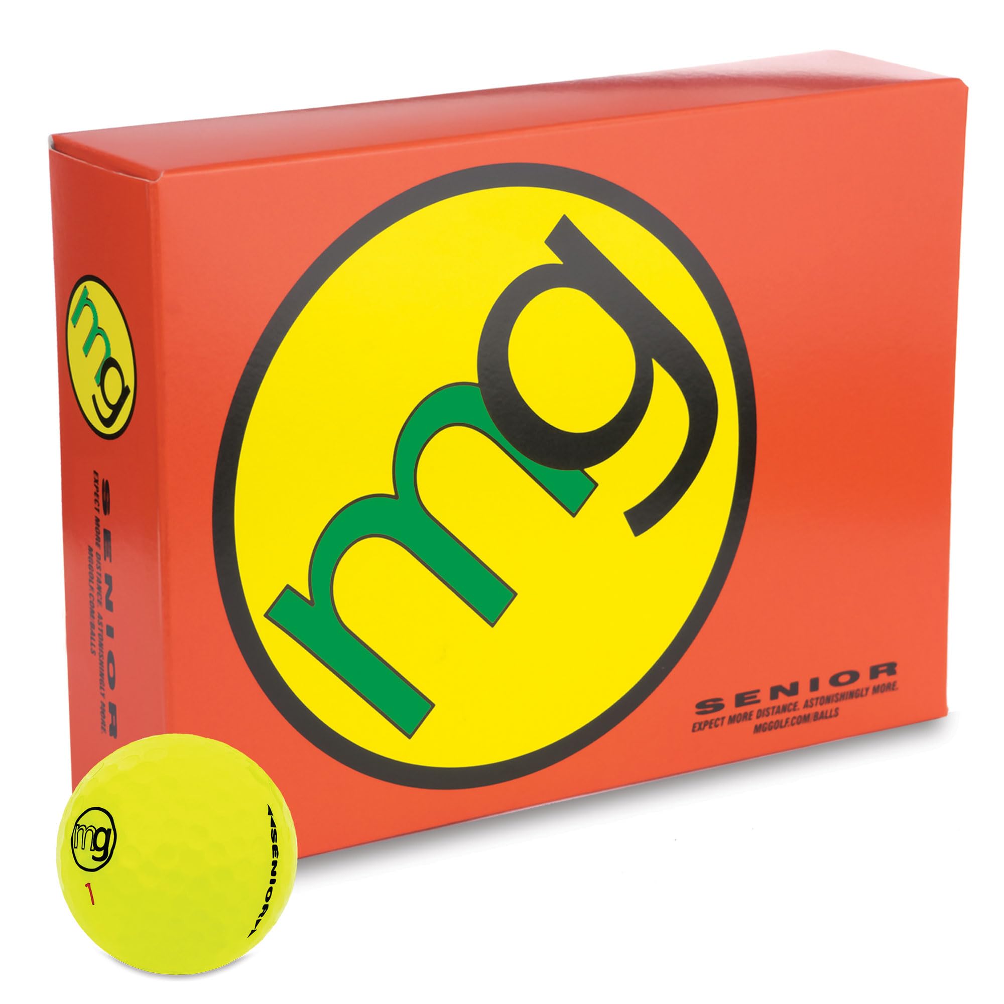 MG Golf Balls Senior Longest with Speed, Distance, & Maximum Enjoyment (1-Dozen)