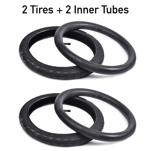 (Combo Set-2) Calpalmy 16'' X 1.75/1.95'' Kids Bike Replacement Tires And Inner Tubes Set - 2 Tires And 2 Inner Tubes Compatible