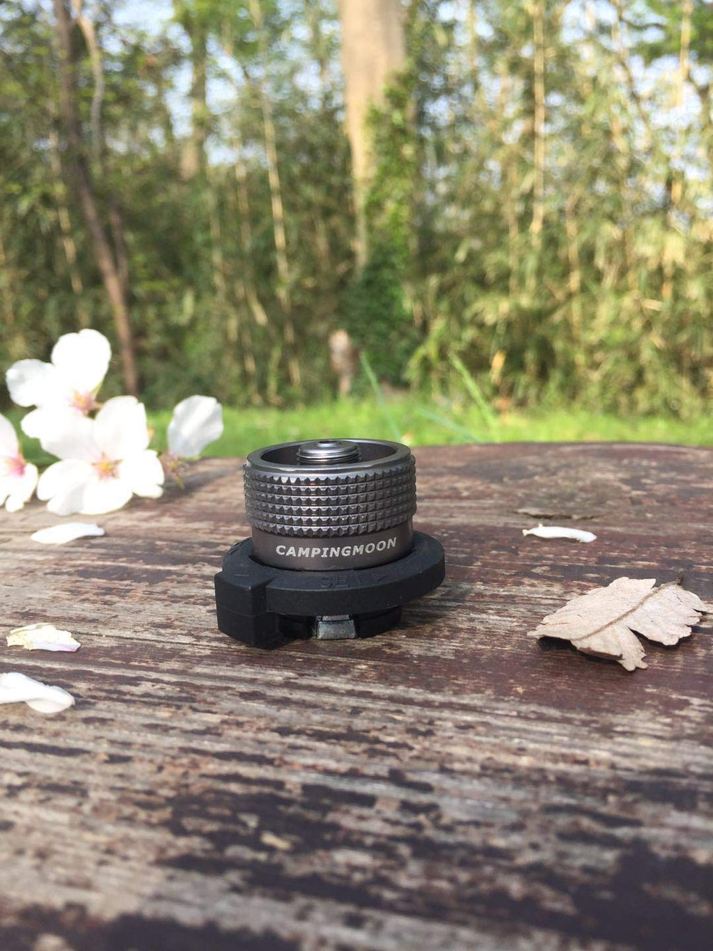 Campingmoon Camping Grill Gas Stove Adapter(Vertical Type), Input: Butane Canister, Output: En417 Lindal Valve Z11