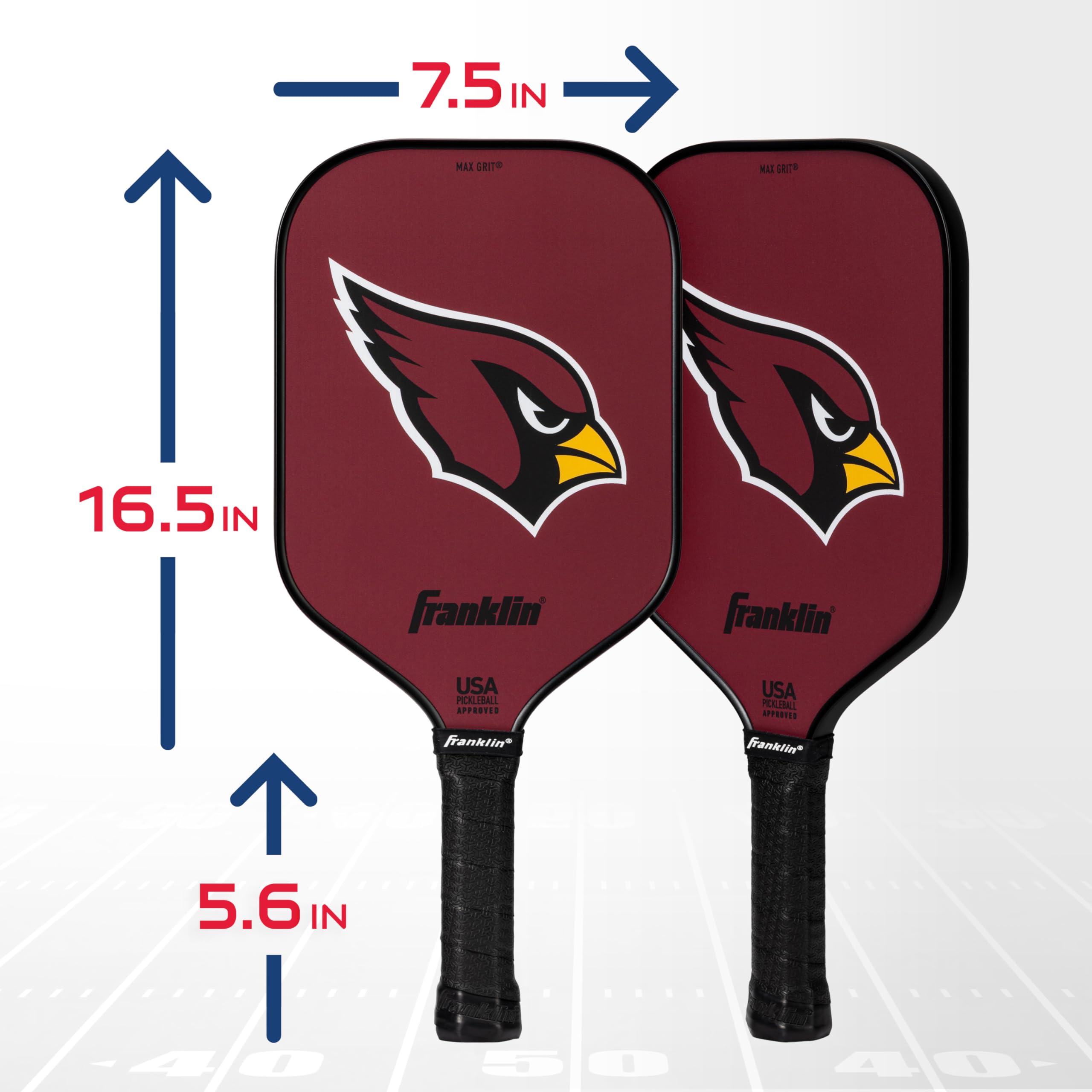 Franklin Sports Nfl Arizona Cardinals Pickleball Paddle - Pickleball X - Polypropylene Core, Team Logo - Nfl Official Licensed P