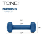 Tone Fitness 10 lb Neoprene Dumbbell Pair for Home Workouts - Non-Slip Design - Blue