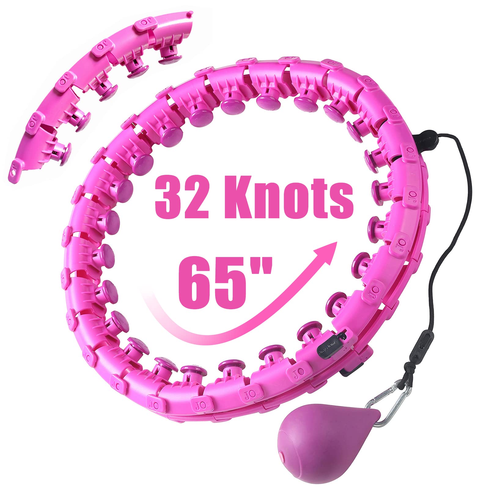 Ourstarry 32 Knots Weighted Hoola Circle Fit Workout Hoop Plus Size, Infinity Hula Fitness Massage For Women, Smart Waist Exerci