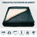 Kawagebo Kamp Outdoor Camping Blanket With Sherpa Lining, Extra Warm Thick Camp Blankets And Puffy Ultralight Soft Poncho Dwr Ca
