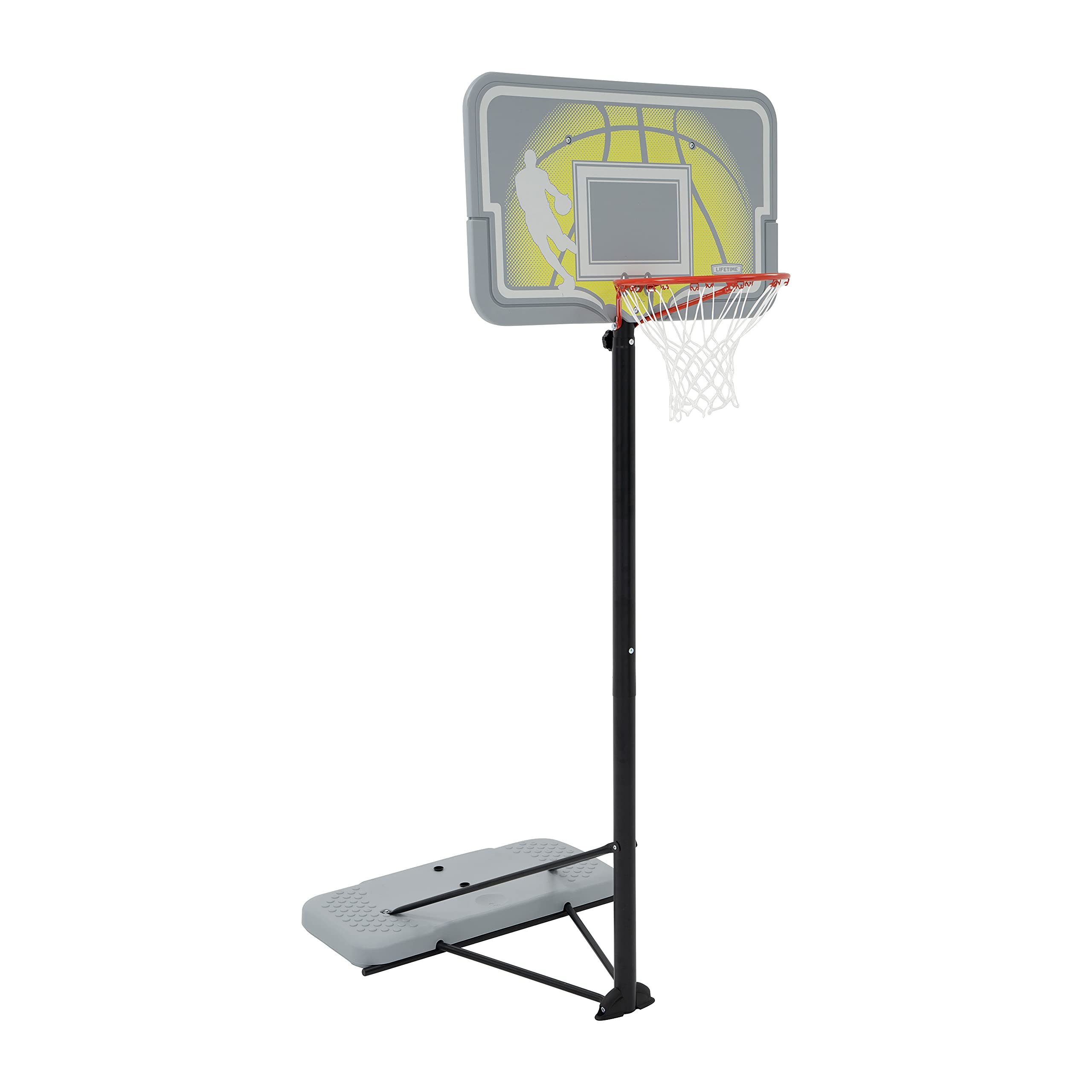 Lifetime 90992 Full-Size Height Adjustable Portable Basketball Hoop, 7.5 to 10 Foot Telescoping Adjustment, 44-Inch Impact Backb