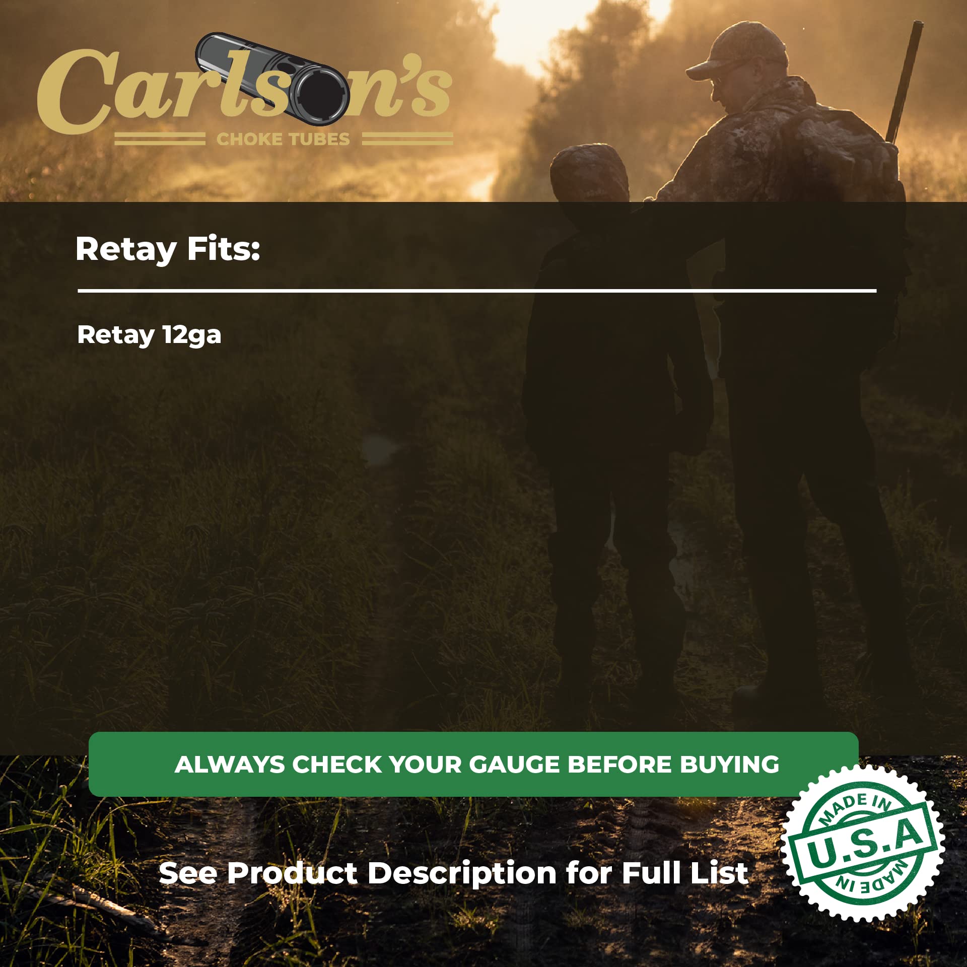 Carlsons Choke Tubes 12 Gauge For Retay [ Turkey | 0.665 Diameter ] Blued Steel | Extended Turkey Choke Tube | Made In Usa