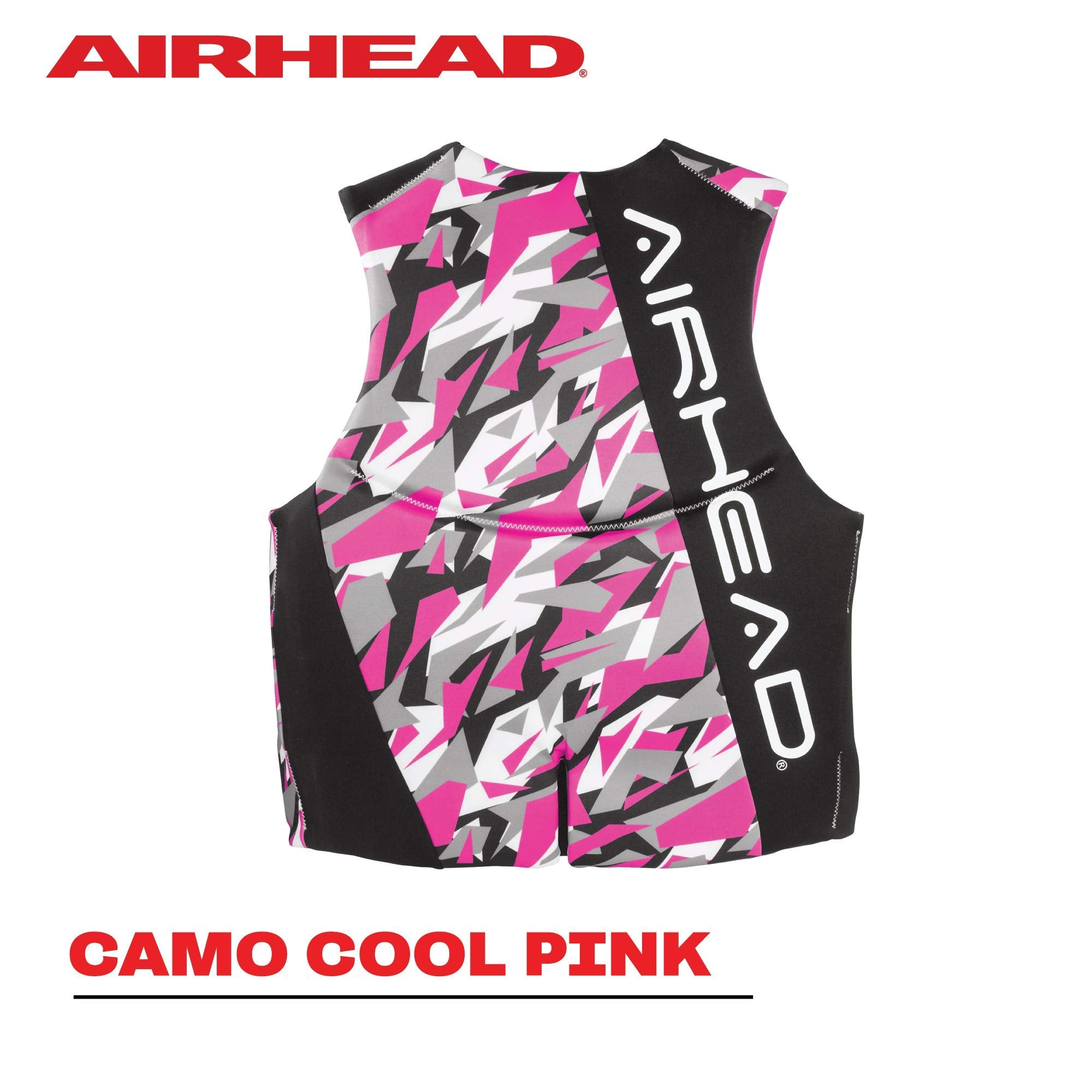 Airhead Womens Camo Cool Neolite Flex Kwik-Dry Life Jacket, Us Coast Guard Approved Pink Small