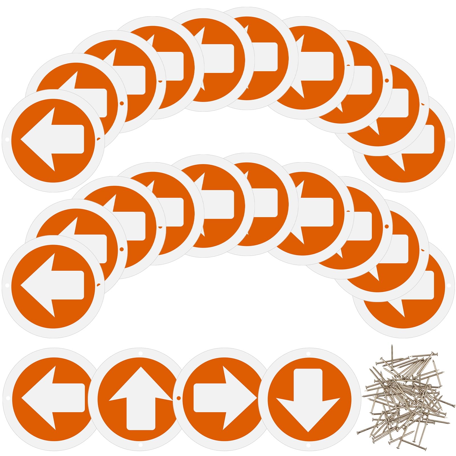 Amylove 24 Pcs Reflective Trail Markers Bright Lightweight Signs Glow Trail Arrows Markers for Tree Marking Reflector Camping Hu