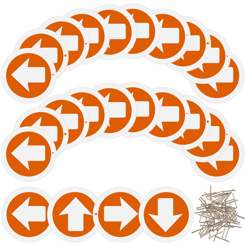 Amylove 24 Pcs Reflective Trail Markers Bright Lightweight Signs Glow Trail Arrows Markers for Tree Marking Reflector Camping Hu
