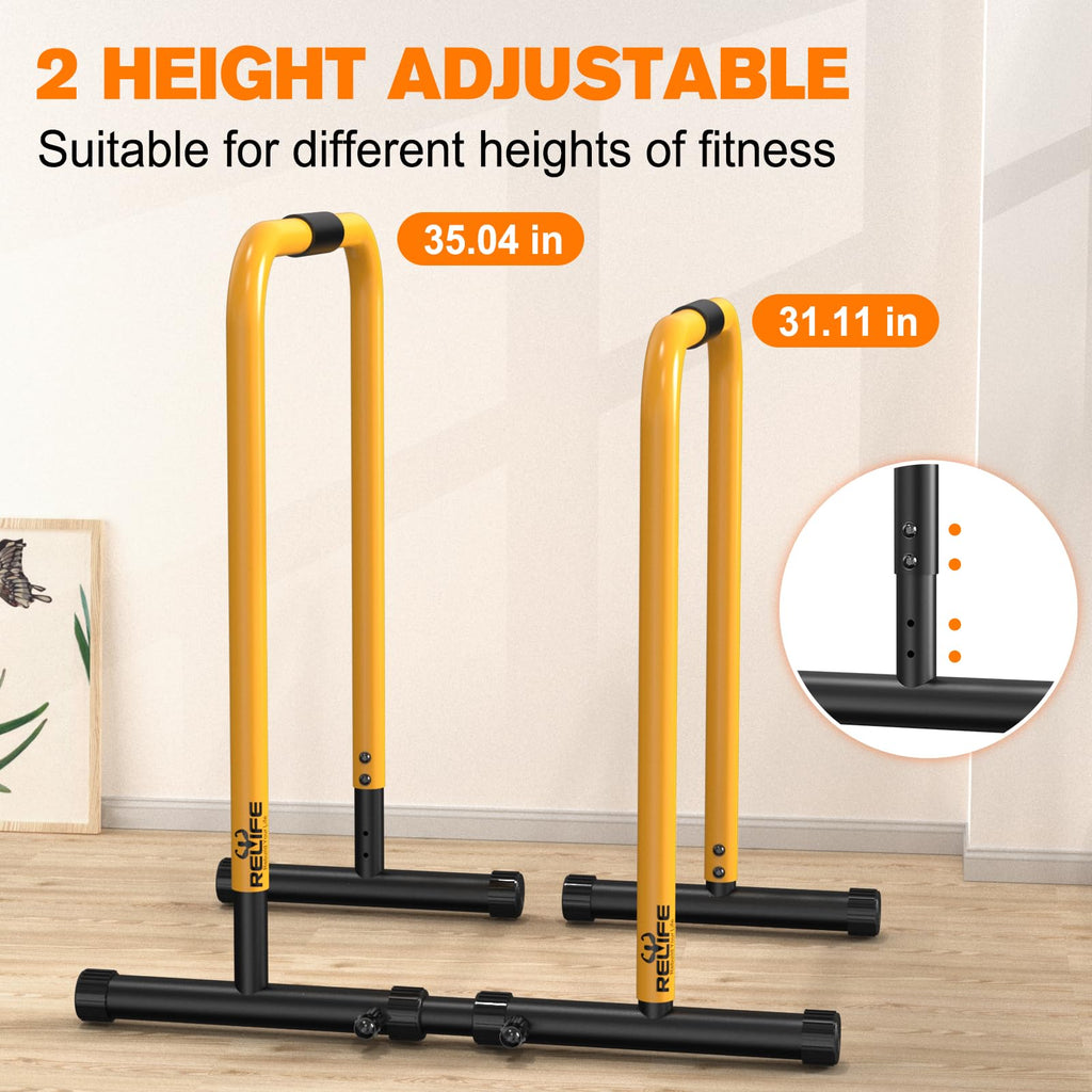Relife Rebuild Your Life Dip Station Functional Heavy Duty Dip Stands Fitness Workout Dip Bar Station Stabilizer Parallette Push