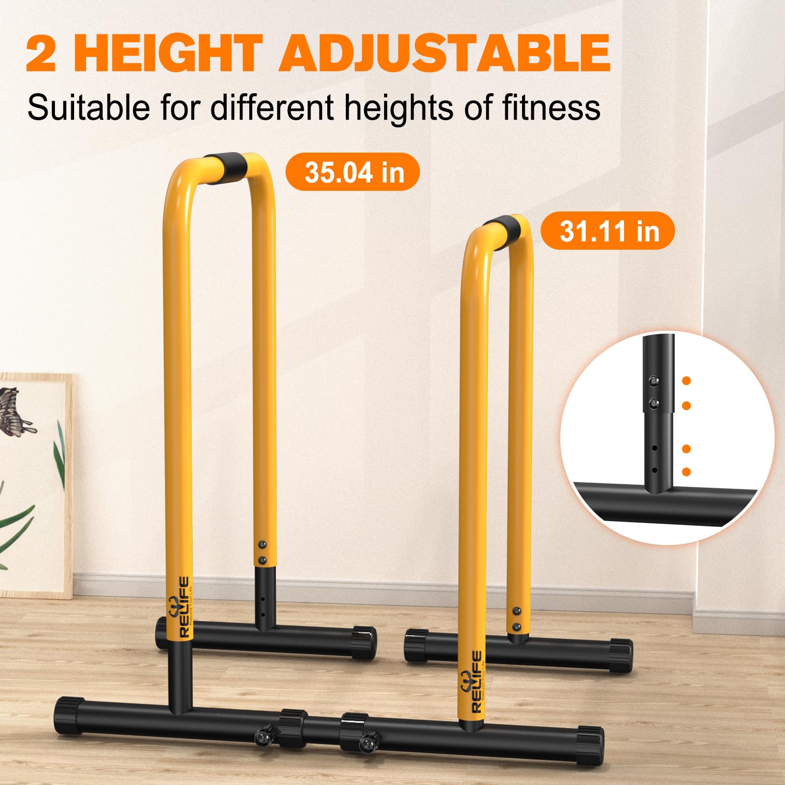 Relife Rebuild Your Life Dip Station Functional Heavy Duty Dip Stands Fitness Workout Dip Bar Station Stabilizer Parallette Push