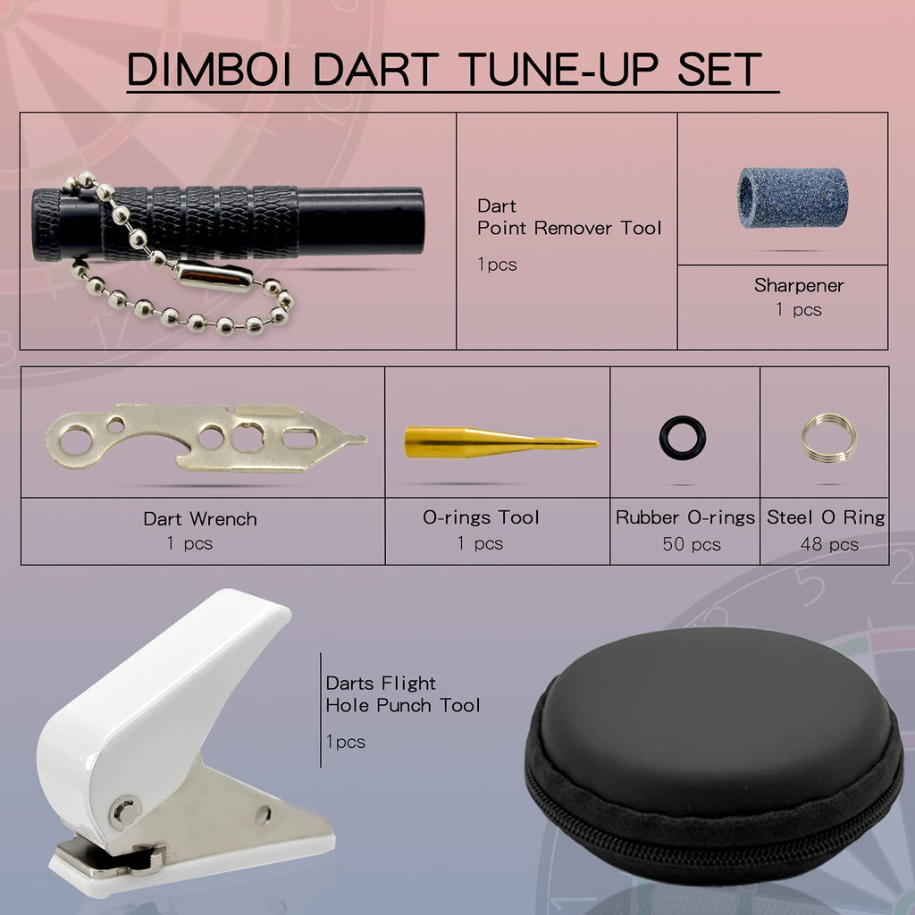 Dart Accessory Kit For Soft Tip And Steel Tip With Dart Rubber O Ring, Dart Sharpener, Dart Wrench Tool, Shaft And Dart Point Re