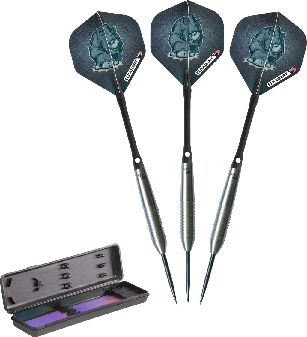 Elkadart Rhino 80% Tungsten Steel Tip Darts With Storage/Travel Case, 25 Grams