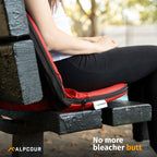 Alpcour Folding Stadium Seat - Deluxe Outdoor Camping Reclining Waterproof Cushion Chair For Bleachers - Best 6-Position Back Su