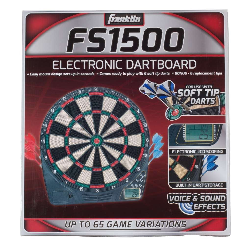 Franklin Sports Electronic Dart Board Sets - Soft Tip Electric Dartboard With Digital Scoreboard - (6) Darts Included, 15''