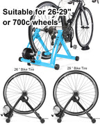 Bike Trainer, Magnetic Bicycle Stationary Stand For Indoor Exercise Riding, 26-29'' & 700C Wheels, Quick Release Skewer & Front
