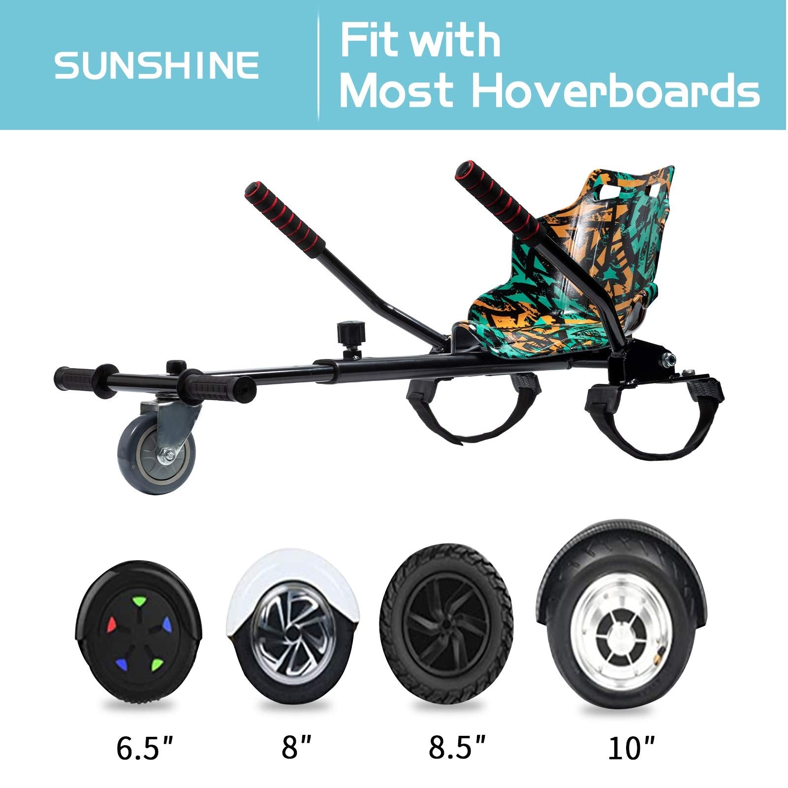 Sunshine Hoverboard Kart Seat Attachment Accessory For 6.5 8 10 Two Wheel Self Balancing Scooter