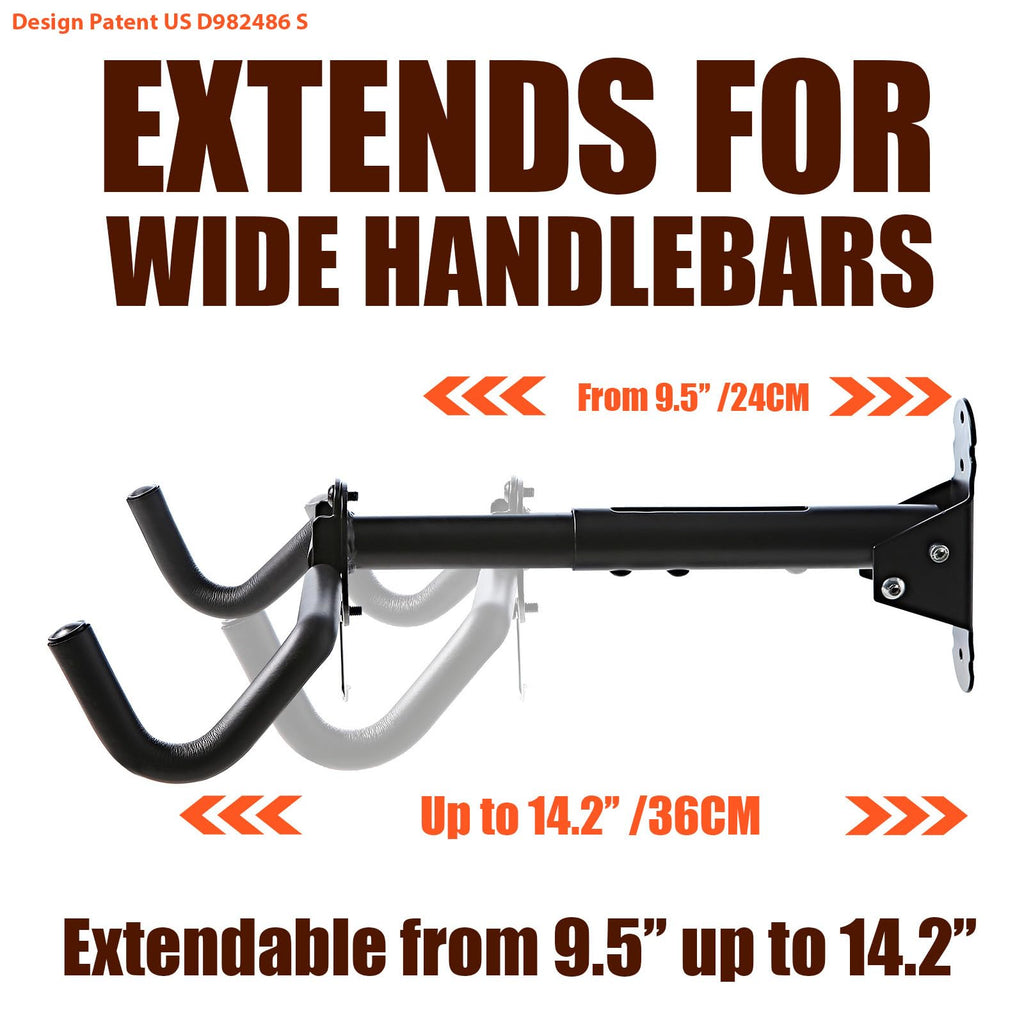 Gootus Bike Wall Mount Hanger - Horizontal Bicycle Indoor Storage Rack | Cycling Wall Mounted Holder Hook - Hang Your Road, Moun