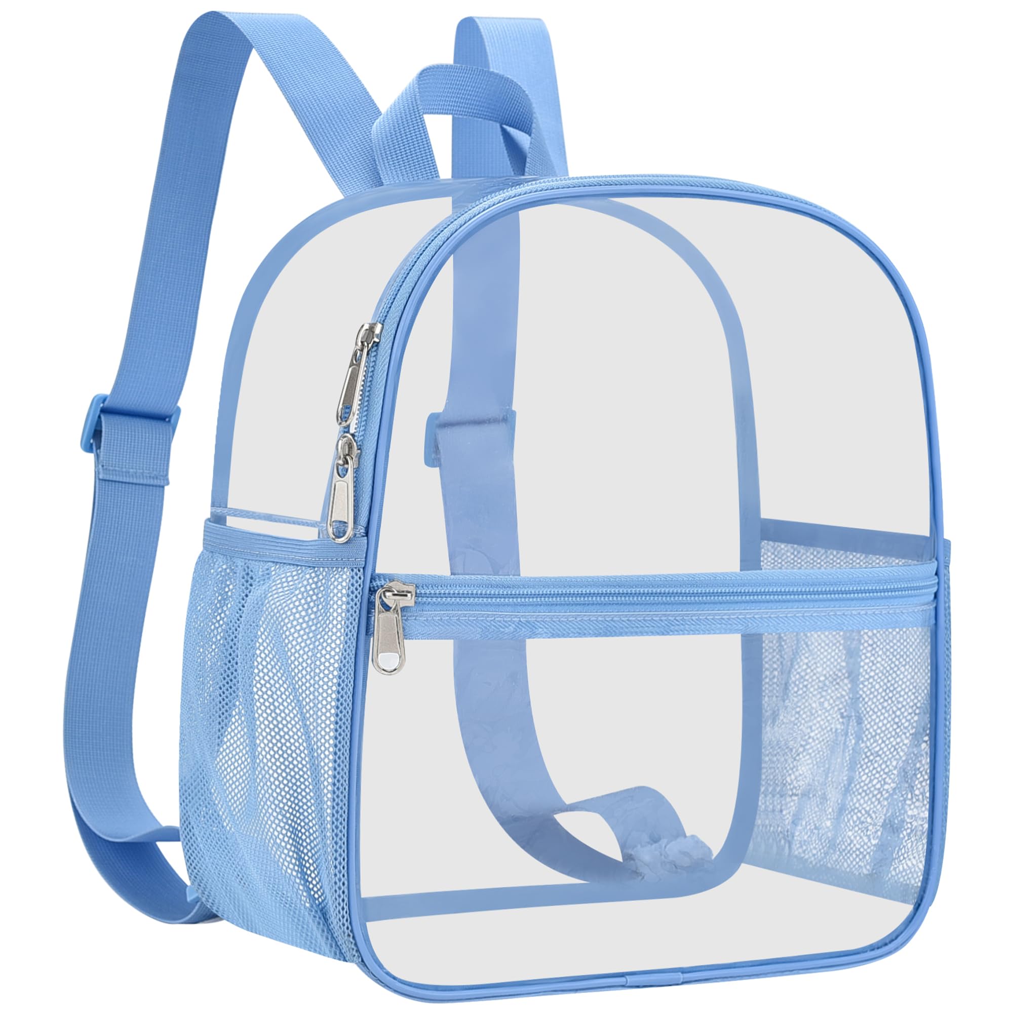 Slumou Clear Backpack for Stadium Events 12x12x6 Sports Backpack Mini Small for Fan, Concert, Beach, Work, Travel & Sporting(Sky