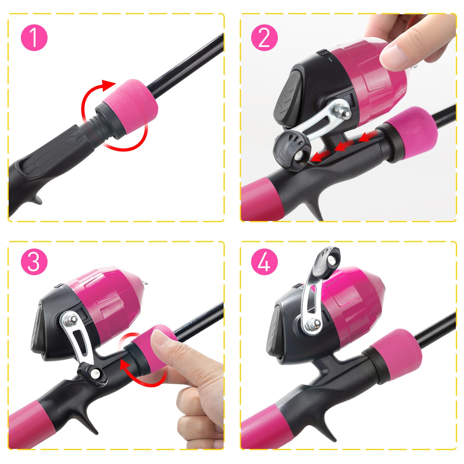 Kids Fishing Pole Kit, 59'' Telescopic Rod And Reel Beginner Combo With Spincast Reel,Tackle Box, Carrier Bag,Fishing Gear For B