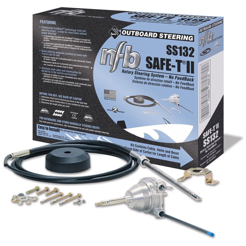 Dometic SeaStar NFB (No Feedback) Safe-T II Rotary Steering Kit, SS13214, 14ft.