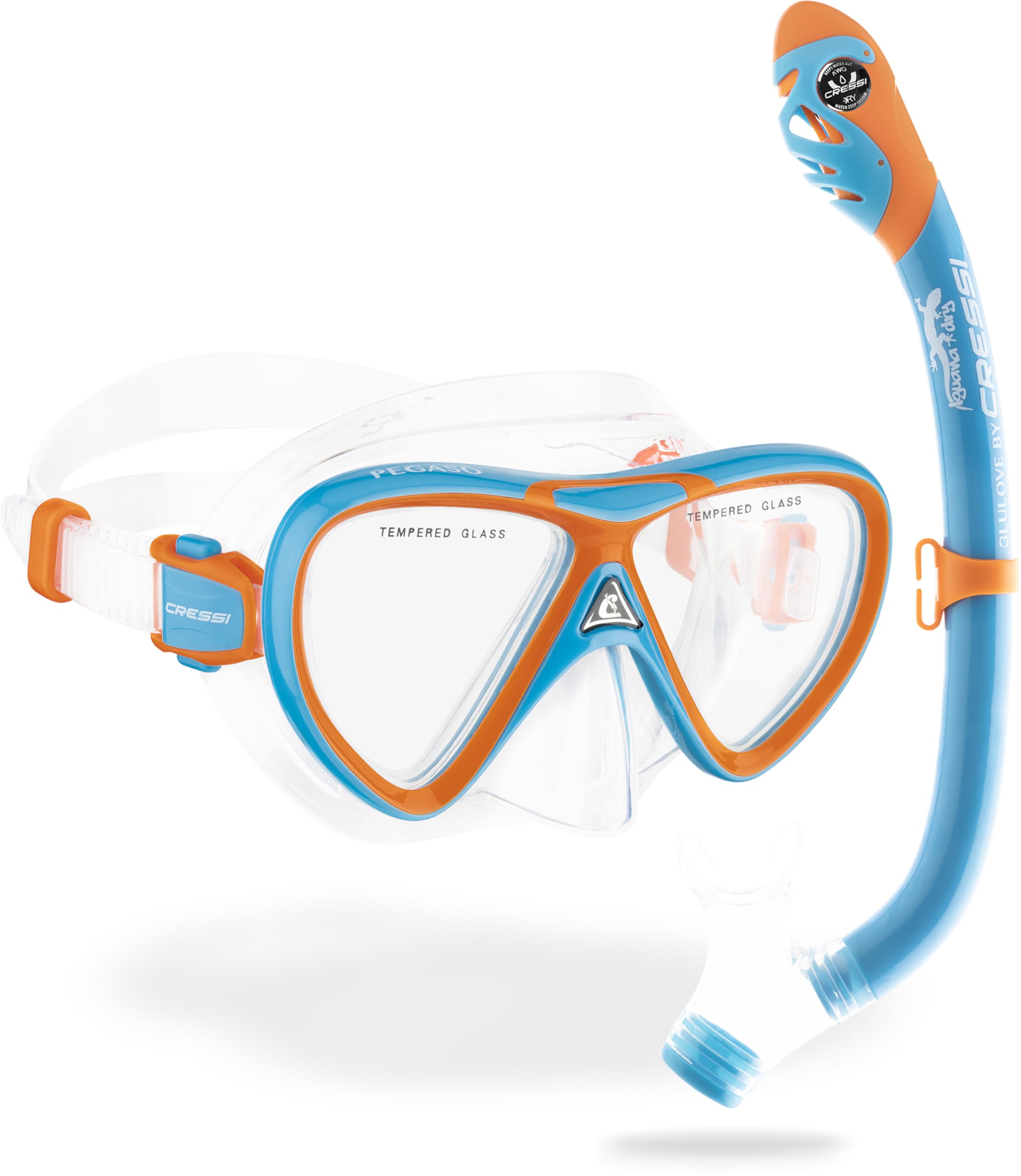 Cressi Ocean Junior Dry Mask & Snorkel Kits, Clear/Pink