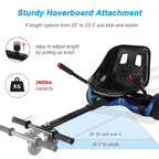 Hoverboard Seat Attachment 265Lbs Capacity, 25-33.3 Adjustable Length Hover Board Go Kart Accessory W/Comfortable&Sturdy Seat,Go