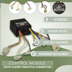 Alveytech Zk2400-Dp-Ld (Zk2400-Dp-Fs) Control Module With 4-Wire Throttle Connector - Fits The Razor E175 (V1+) Electric Scooter