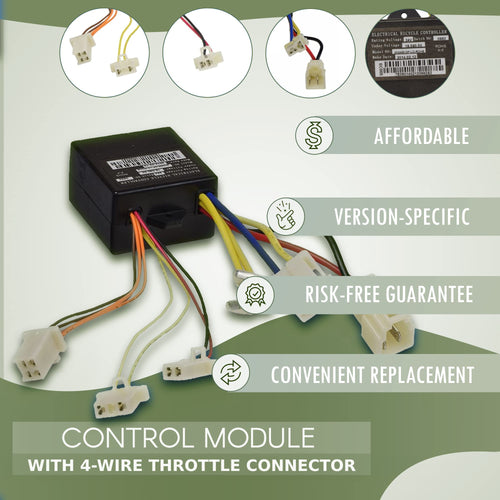 Alveytech Zk2400-Dp-Ld (Zk2400-Dp-Fs) Control Module With 4-Wire Throttle Connector - Fits The Razor E175 (V1+) Electric Scooter