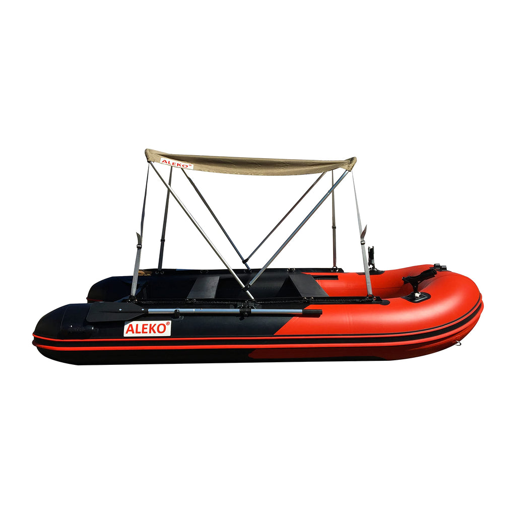 Aleko Boat Bimini Canopy Tent Top  Sun Shelter Sunshade For 12.5 Ft Long Inflatable Boats  4.3 X 3.7 Ft  Wheat Color