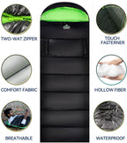 Sleeping Bag For Adults Kids Camping, 4 Season Warm Weather Waterproof Lightweight Sleeping Bag, Great For Outdoor Camping, Back