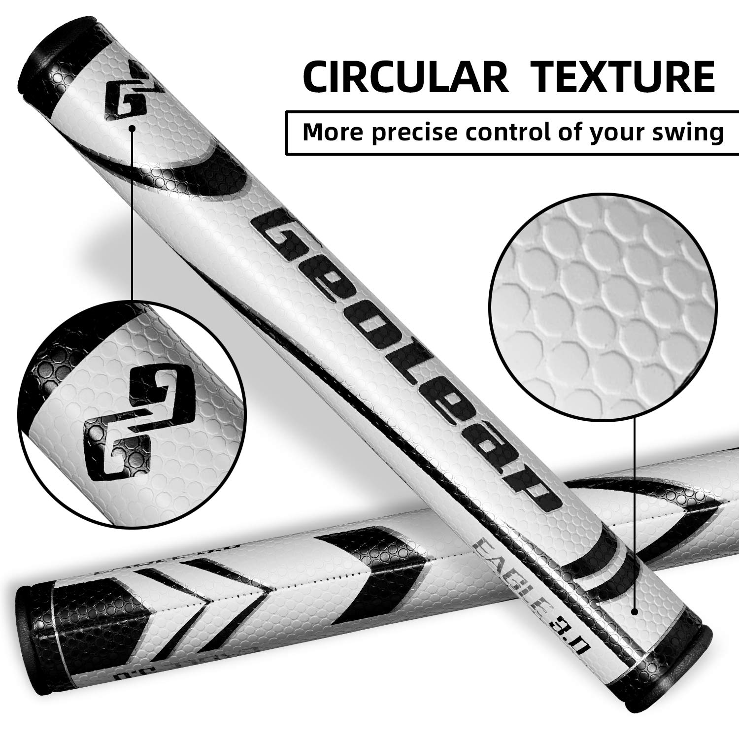 Geoleap Putter Grip- Soft Polyurethane Material,Round Shape, Light Weight Golf Grips,4 Colors And 4 Sizes To Choose.. (Red, Over
