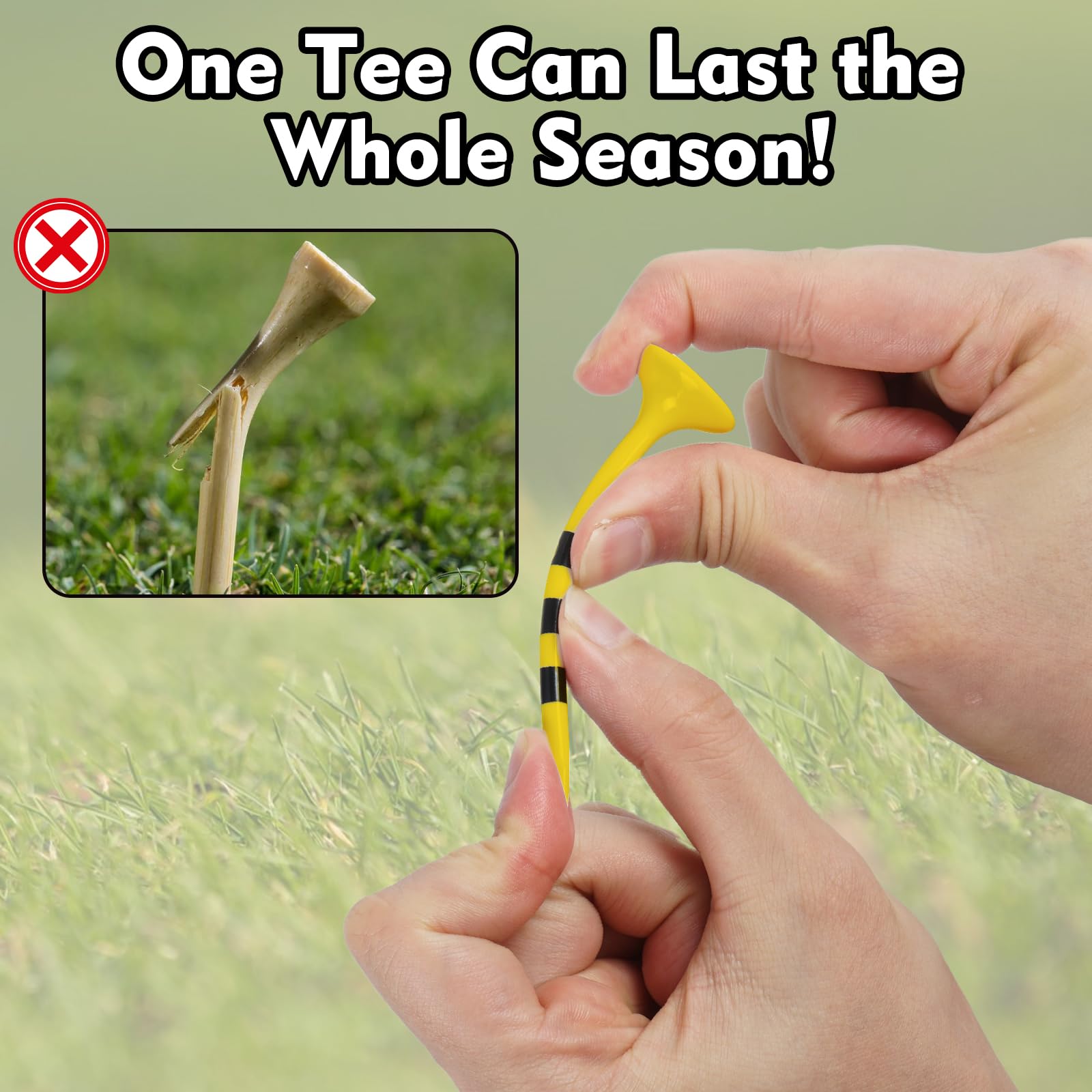 Kamitty Golf Tees Plastic, Unbreakable Golf Tee 3 1/4'' Pack Of 50/80 With Big Cup & 8 Prongs, Reduces Friction & Side Spin, Mul