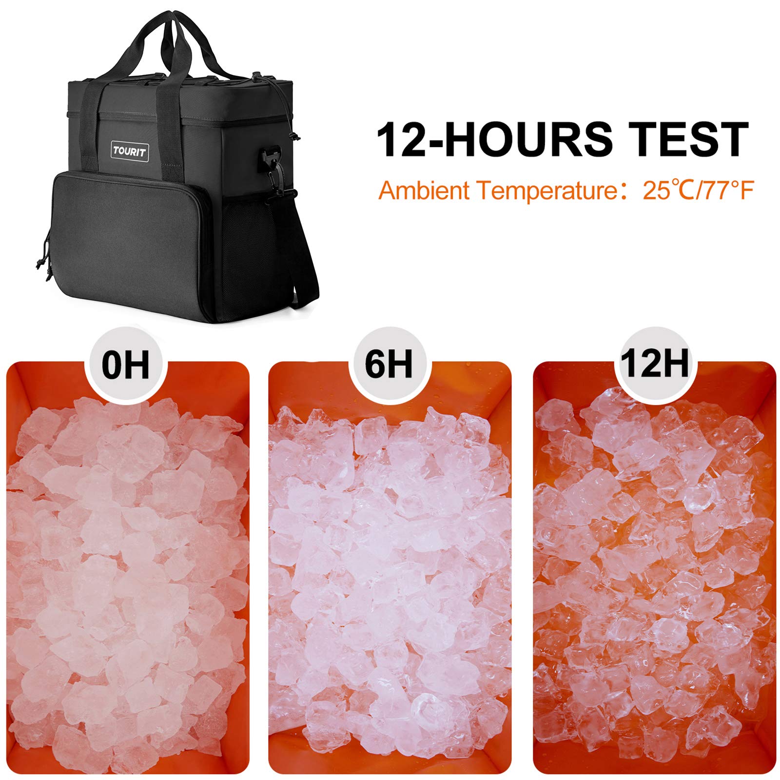 Tourit Cooler Bag 35-Can Insulated Soft Cooler Portable Cooler Bag 24L Lunch Coolers For Picnic, Beach, Work, Trip, Black