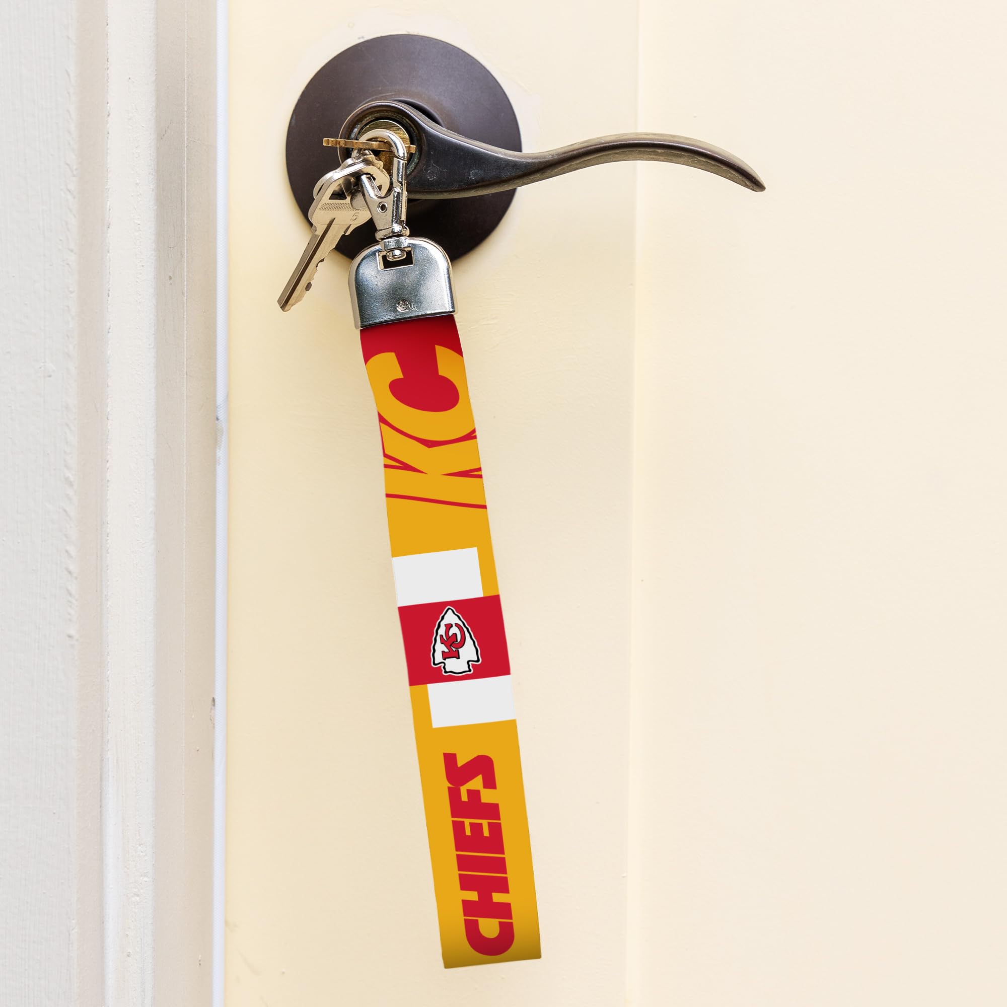 Rico Industries Nfl Football Kansas City Chiefs Standard Wrist Lanyard Key Chain, Cute Wristlet Strap Keychain Holder For Women