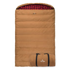 Teton Sports Canvas Mammoth Queen-Size Double Sleeping Bag; Warm And Comfortable For Family Camping , Brown Canvas, 94'' X 62''