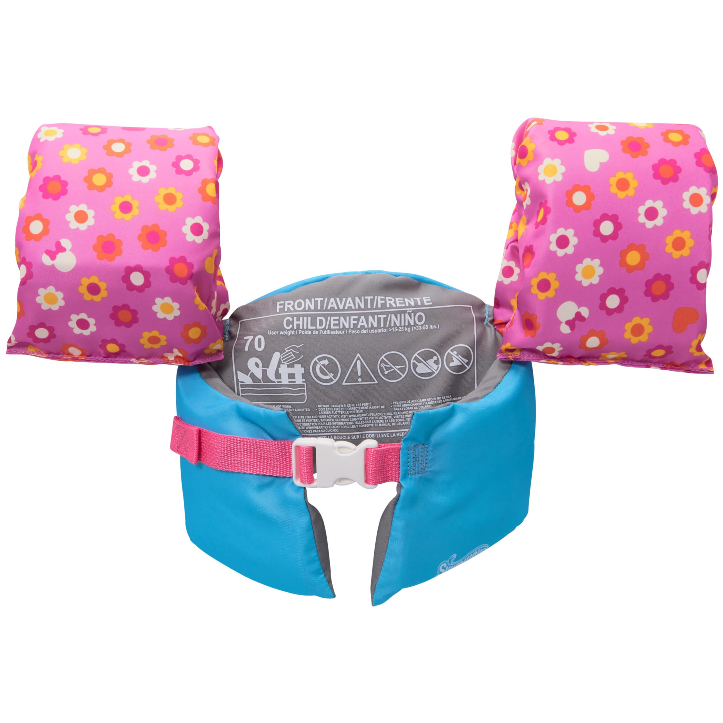SwimWays Disney Minnie Swim Trainer, US Coast Guard Approved Life Vest Kids Swim Vest, Arm Floaties & Life Jackets for Kids 33-5