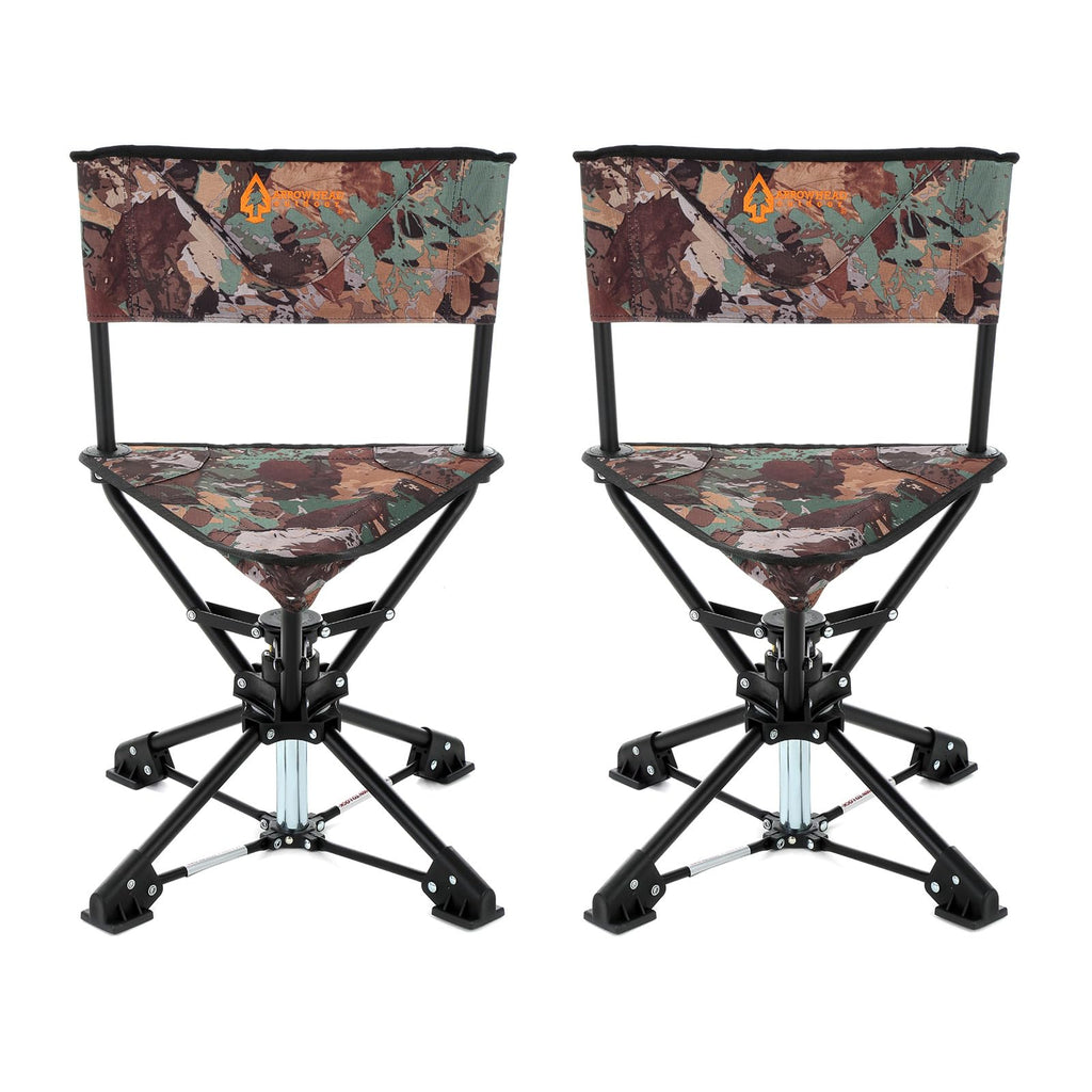 Arrowhead Outdoor 2-Pack 360 Degree Swivel Hunting Chair Stool Seat, Perfect For Blinds, No Sink Feet, Carrying Case, Fishing, 6