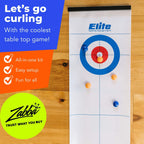 Elite Sportz Equipment Curling Game - Tabletop Games For Adults, Kids & Families - 4 Ft X 1 Ft Mat For Indoor Fun W/Bonus Travel